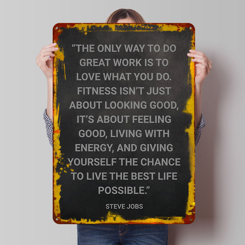 Retro Gaming Jobs - Steve Jobs Fitness Sözleri Metal Poster