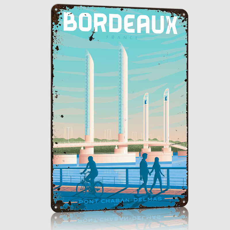 Retro Gaming France - Bordeaux Fransa Metal Poster Özel Duvar