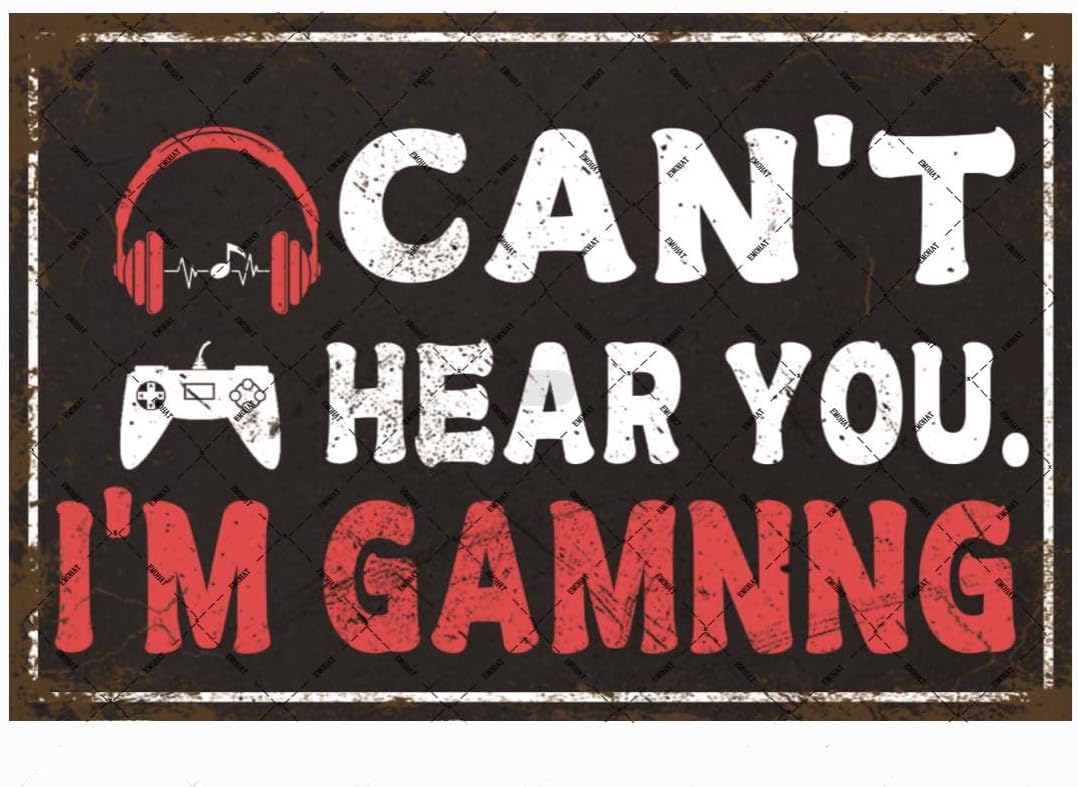 Game Retro Gaming - EMOHAT Oyun Odası Metal Tabela Komik