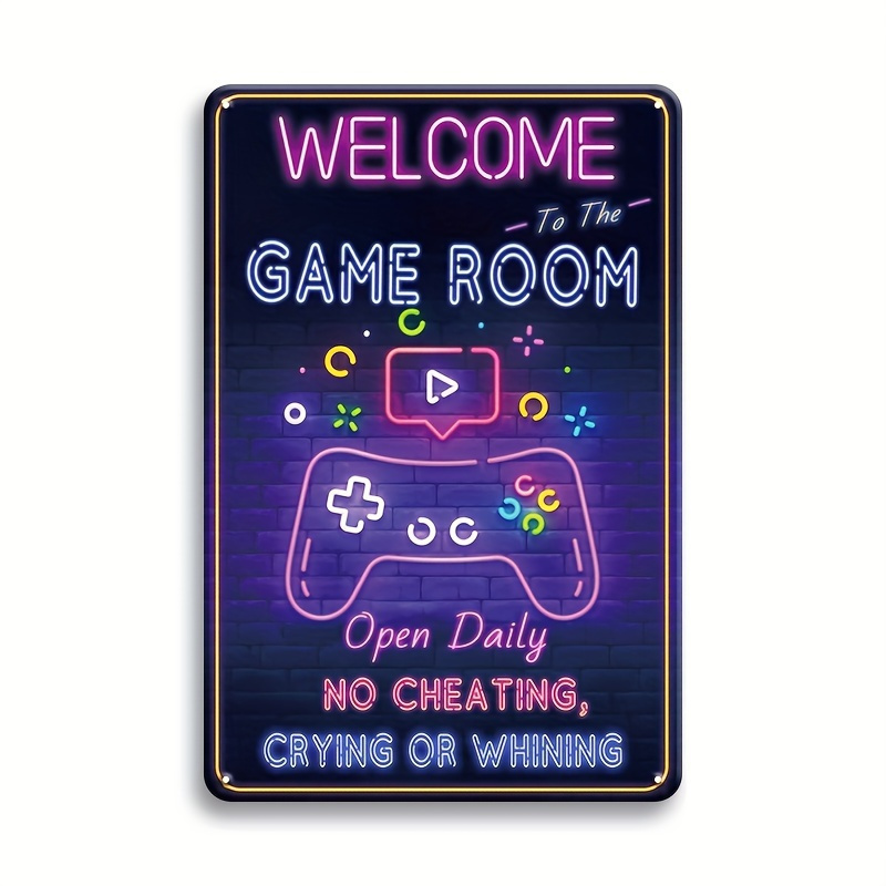 Game Retro Gaming - Oyun Odasına Hoş Geldiniz Metal Tabela