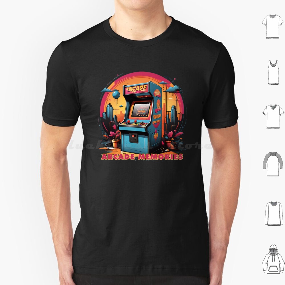 Game Retro Gaming - Arcade Memories-Arcade T Shirt Pamuk Erkek
