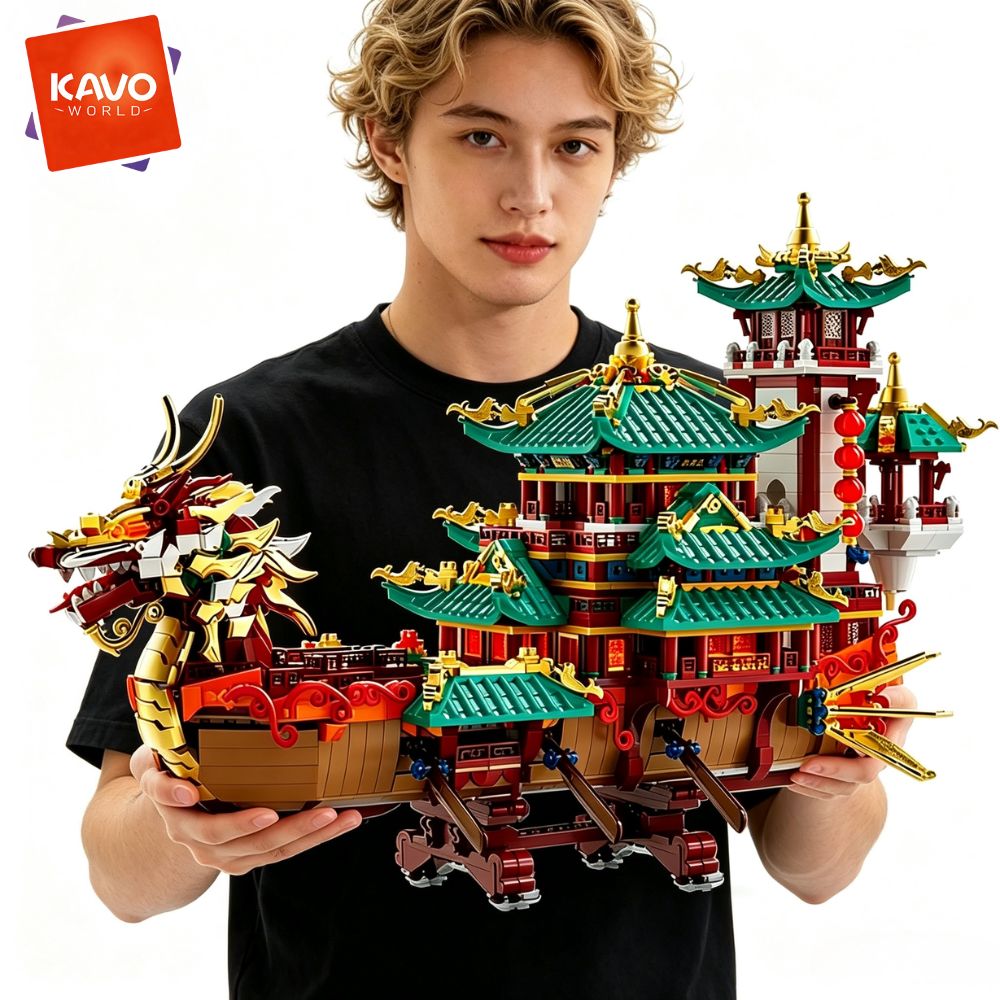 Retro Gaming Lego - KAVOWORLD 2453 parça Ejderha Teknesi Yapım