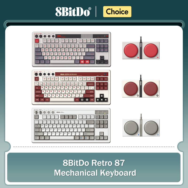 Retro Gaming Windows - 8Bitdo Retro Mekanik Klavye, Bluetooth/2.4G/USB-C Çalışırken