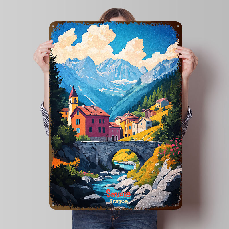 Retro Gaming France - Savoie Fransa Sanat Teneke Poster Özel