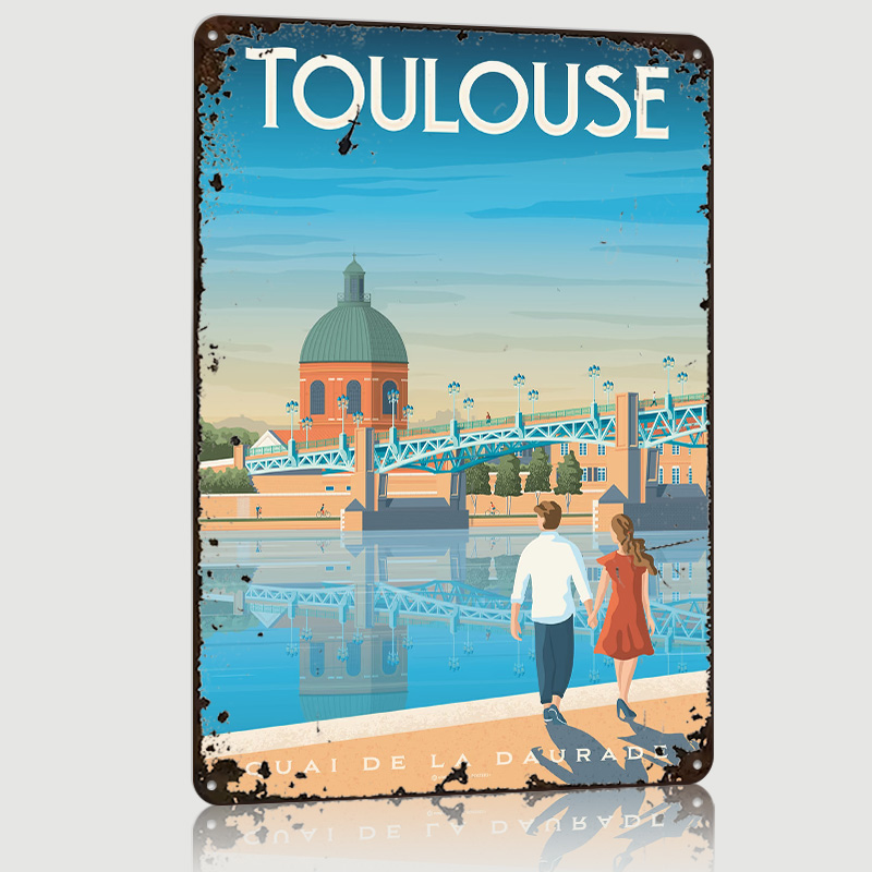 Retro Gaming France - Toulouse Fransa Baskılı Metal Poster Özel
