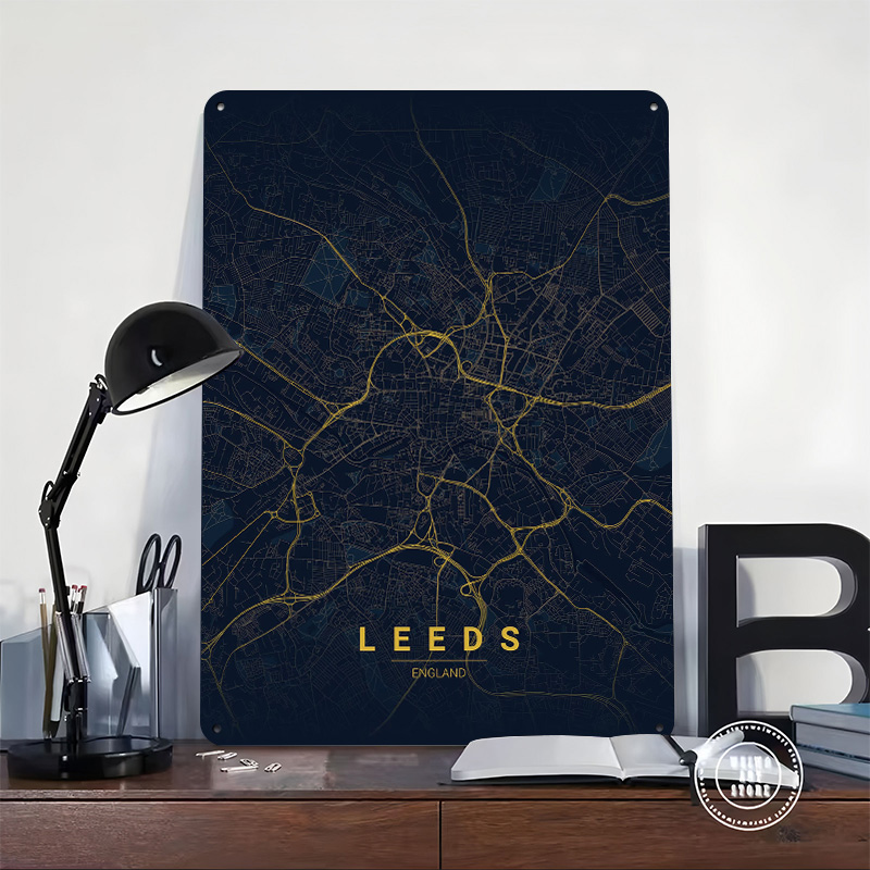 Leeds İngiltere Harita Sanatı  - Retro Gaming Leeds incelemesi ve fiyatı