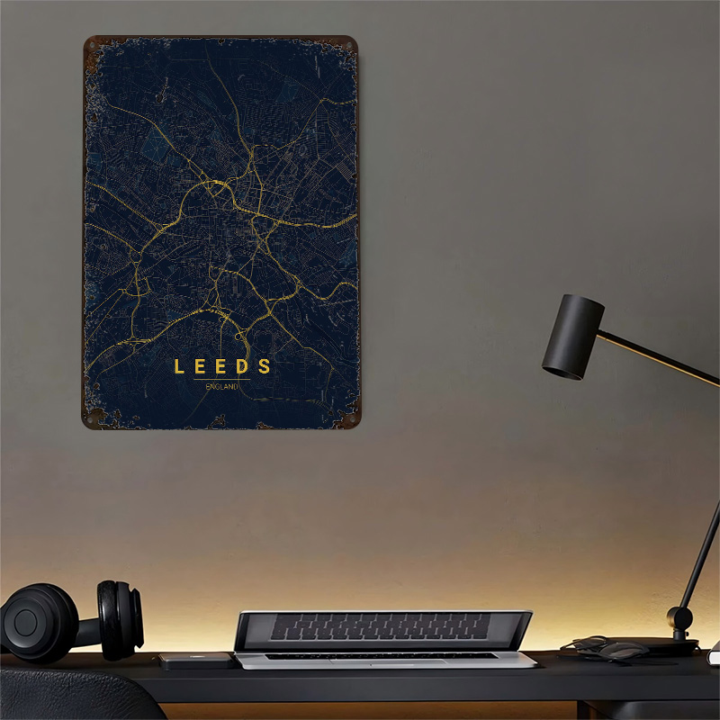 Leeds İngiltere Harita Sanatı  - Retro Gaming Leeds incelemesi ve fiyatı